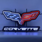 CORVETTE C6 FLAGS NEON SIGN WITH BACKING