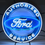 FORD AUTHORIZED SERVICE NEON SIGN WITH BACKING