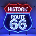 HISTORIC ROUTE 66 NEON SIGN WITH BACKING