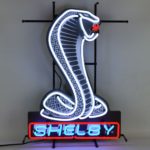 SHELBY COBRA SHAPED EMBLEM NEON SIGN WITH BACKING
