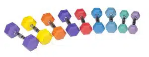 York Barbell Rubber Hex Dumbbell - Color 10 Lb Rubber Hex - Purple