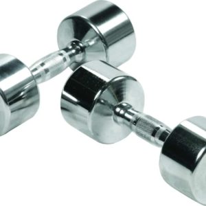 York Barbell Professional Chrome Dumbbell Ergo Grip Solid Steel 2.5Lbs-50Lbs